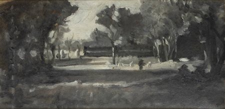 DEMETRIO COSOLA<BR>San Sebastiano Po (TO) 1851 - 1895 Chivasso (TO)<BR>"Luci e ombre nel paesaggio"