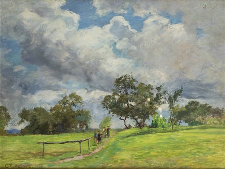 CARLO POLLONERA<BR>Alessandria d'Egitto (Egitto) 1849 - 1923 Torino<BR>"Paesaggio a Graglia" 1920