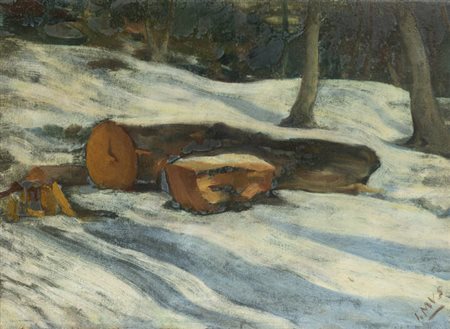 ITALO MUS<BR>Chatillon (AO) 1892 - 1967 St.Vincent (AO)<BR>"Tronchi sotto la neve"