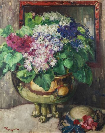 FERNAND TOUSSAINT<BR>Bruxelles (Belgio) 1873 - 1956 Ixelles (Belgio)<BR>"Vaso di fiori"