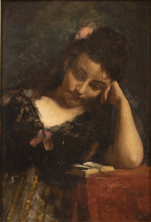 DEMETRIO COSOLA<BR>San Sebastiano Po (TO) 1851 - 1895 Chivasso (TO)<BR>"La lettura"