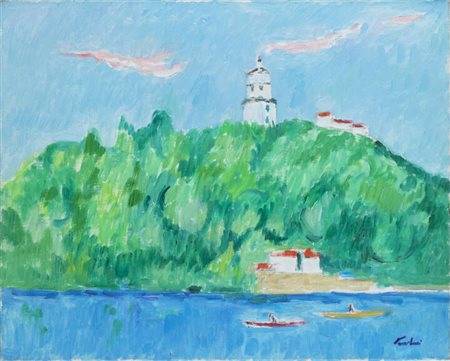 ENRICO PAULUCCI<BR>Genova 1901 - 1999 Torino<BR>"Il Po a Torino" 1984