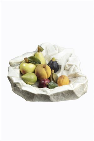 ENZO SCIAVOLINO<BR>Valledolmo (PA) 1937<BR>"Cesta di frutta" 1992