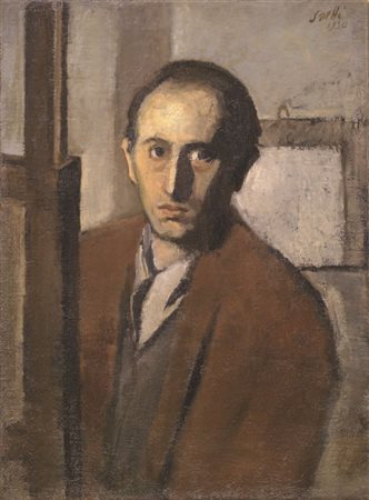 Bruno Saetti Bologna 1902 - 1984 Autoritratto, 1930 Olio su tela, cm. 62x46...