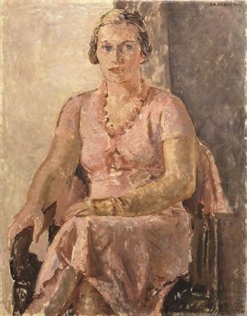 Guido Cadorin Venezia 1892 - 1975 Ritratto di signora, 1933 Olio su tela, cm....