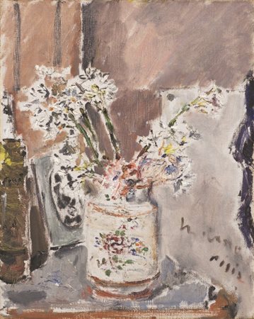 Filippo de Pisis Ferrara 1896 - Milano 1956 Fiori, 1939 Olio su tela, cm....