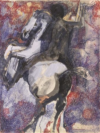 Marino Marini Pistoia 1901 - Viareggio 1980 Cavallo e cavaliere, 1948 Tecnica...