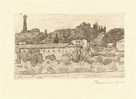 Giorgio Morandi Bologna 1890 - 1964 Paesaggio (Veduta dell'Osservanza a...
