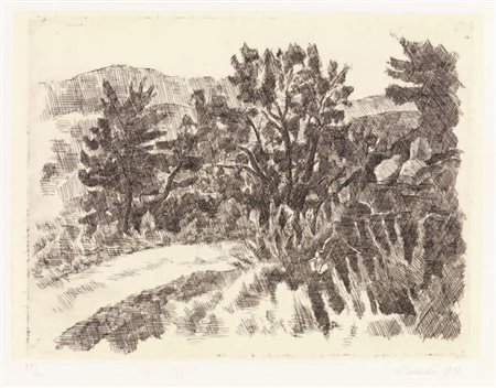 Giorgio Morandi Bologna 1890 - 1964 La strada, 1927 Acquaforte su zinco, su...