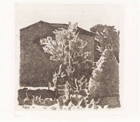 Giorgio Morandi Bologna 1890 - 1964 Il Poggio al mattino, 1928 Acquaforte su...