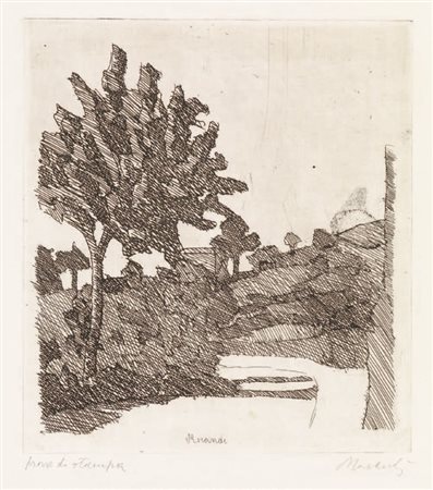 Giorgio Morandi Bologna 1890 - 1964 Paesaggio di Grizzana, 1932 Acquaforte su...