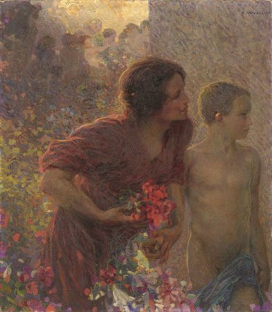 Plinio Nomellini Livorno 1866 - Firenze 1943 Fiori agli Eroi, 1910-1912 Olio...