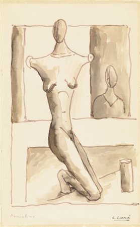 Carlo Carrà Quargnento (Al) 1881 - Milano 1966 Manichino, 1917 Inchiostro e...