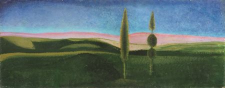 Gerardo Dottori Perugia 1888 - 1977 Paesaggio, (1932) Distacco di pittura...