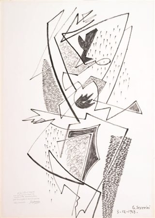 Gino Severini Cortona (Ar) 1883 - Parigi 1966 Danseuse, 1963 Pennarello su...