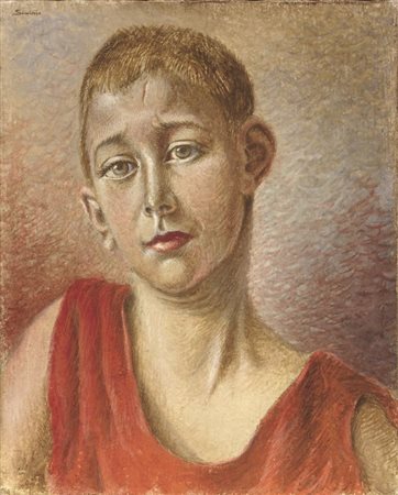 Alberto Savinio Atene 1891 - Roma 1952 Testa di bambino, (1932) Tempera su...