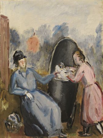 Virgilio Guidi Roma 1891 - Venezia 1984 La madre, il bambino, la bonne, 1927...
