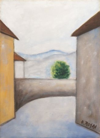 Ottone Rosai Firenze 1895 - Ivrea (To) 1957 Strada Olio su tela, cm. 70x50,5...