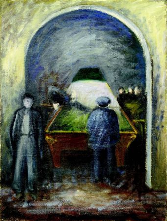 Ottone Rosai Firenze 1895 - Ivrea (To) 1957 Giocatori di biliardo, (1955-56)...