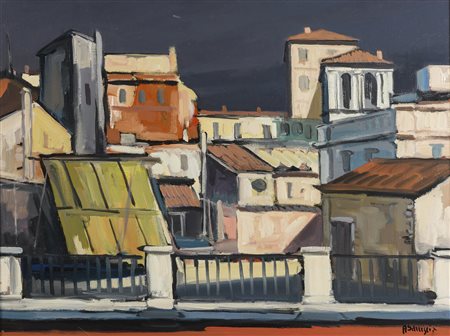 DIPINTO PALAZZI ROMANI DI ACHILLE SDRUSCIA