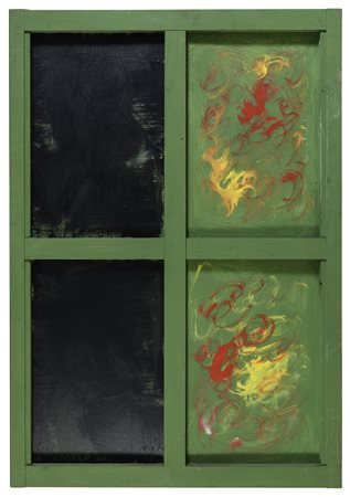 ACRILICO E LEGNO FINESTRA DI TANO FESTA, 1986