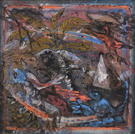 TECNICA MISTA E COLLAGE FIRMATA EPIFANI