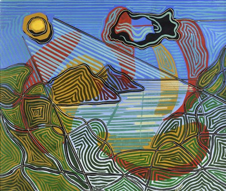 TECNICA MISTA PAESAGGIO AMENO DI PIPPO ORIANI