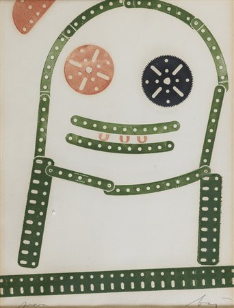 ACQUATINTA MECCANO DI ENRICO BAJ