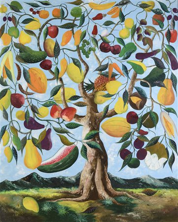 DIPINTO 'ARBRE MERAVILLEUX' DI FERNAND PIERRE, ANNI '60