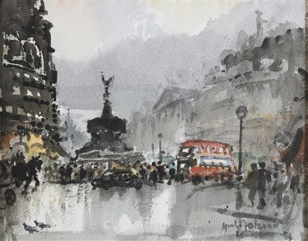 ACQUERELLO PICCADILLY CIRCUS DI GIULIO FALZONI
