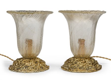 COPPIA DI LAMPADE DA TAVOLO, MURANO ANNI '70