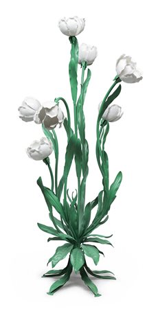 LAMPADA A CESPUGLIO IN FERRO LACCATO, ANNI '60