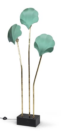 LAMPADA DA TERRA IN OTTONE, TOMMASO BARBI ANNI '70