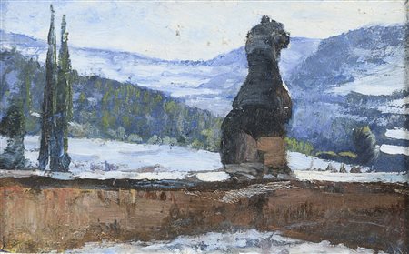 DIPINTO PAESAGGIO INNEVATO DI DOMENICO GIACINTI