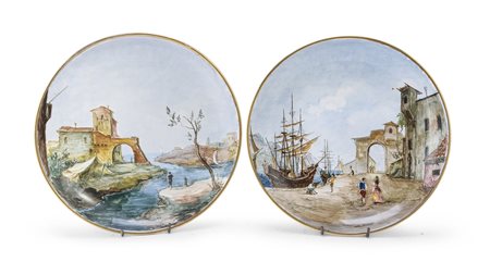 COPPIA DI PIATTI, UGO CIARDELLA PER  ZACCAGNINI ANNI '50