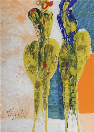 DIPINTO DUE PERSONAGGI DI ANTONIO VANGELLI