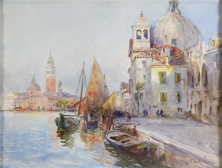 ACQUERELLO CANALE A VENEZIA DI DANTE RICCI