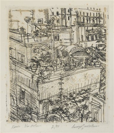 ACQUAFORTE ROMA VIA OSLAVIA DI LUIGI BARTOLINI