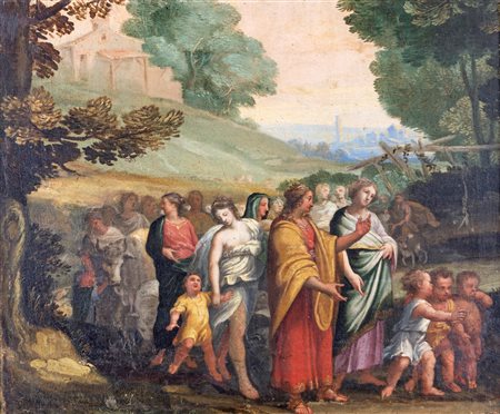 Scuola Toscana del XVII secolo ( - ) 
Corteo 
olio su tela cm 56x63 - in cornice: 66x77