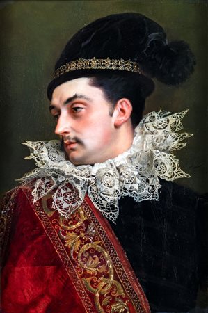 Scuola austriaca del XIX secolo ( - ) 
Ritratto di uomo 
olio su tavola cm 50x33 