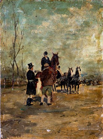 Pittore del XIX secolo ( - ) 
l'Ippodromo 
Olio su tavola