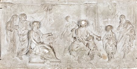  
Bassorilievo in gesso, seconda metà del XIX secolo 
 cm 24x47,5 - in cassetta cm 27,5x51,5