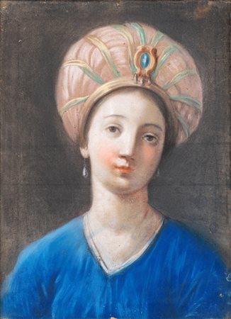 Scuola veneta del XVIII secolo ( - ) 
Sibilla 
tempera su carta applicata su tela cm 54x40 