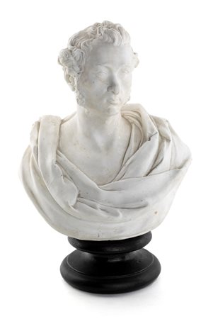  
Piccolo busto di gentiluomo in porcellana, Coalport, manifattura John Rose & co. 
 cm 34x23