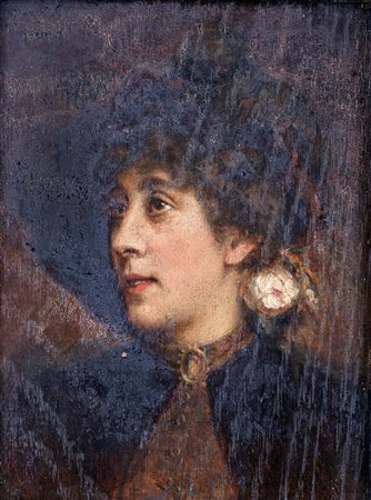 Scuola toscana del XIX secolo (0 - 0) 
Ritratto di signora 
olio su tavola cm 18x14