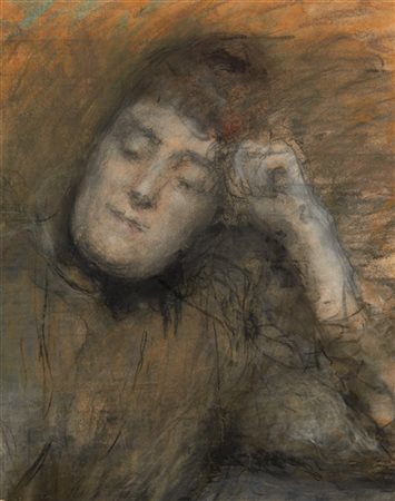 Arturo Rietti "Ritratto di donna" 
pastello su carta (cm 49x39)
Firmato in basso