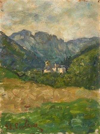 Giovanni Battista Ciolina "Toceno" 4.8.1943
olio su tavola (cm 21x17)
Firmato in