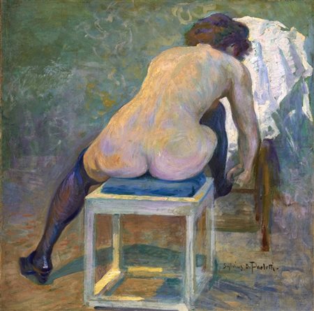 Sylvius Paoletti "Nudo femminile" 
olio su tela (cm 50x50)
Firmato in basso a de