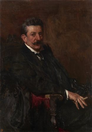 Carlo Cazzaniga "Ritratto del Ragionier Cazzaniga" 1907
olio su tela (cm 100x70)