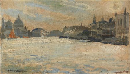 Pietro Fragiacomo "Canal Grande, Venezia" 
olio su tavola (cm 10,5x18)
Firmato i